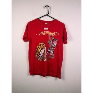 Ed Hardy Kids Red Tiger Panther Graphic T-Shirt Size XL 15/16 Tattoo Art